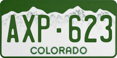 CO license plate AXP623