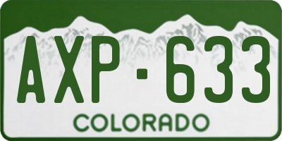 CO license plate AXP633