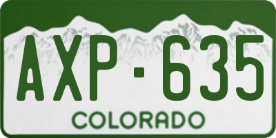 CO license plate AXP635