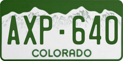 CO license plate AXP640