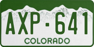 CO license plate AXP641