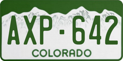 CO license plate AXP642