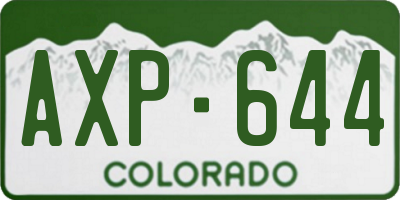 CO license plate AXP644