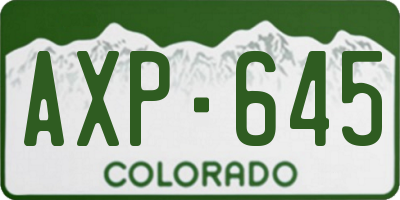 CO license plate AXP645