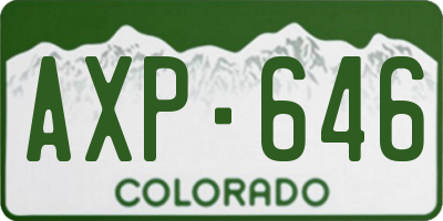 CO license plate AXP646