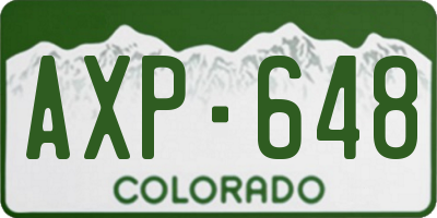 CO license plate AXP648