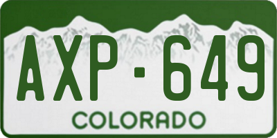 CO license plate AXP649