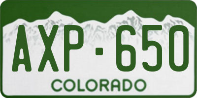 CO license plate AXP650