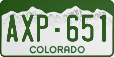 CO license plate AXP651