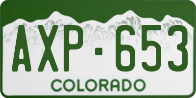 CO license plate AXP653