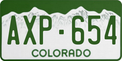CO license plate AXP654