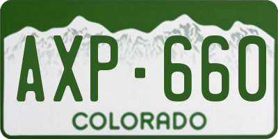 CO license plate AXP660