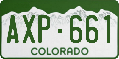 CO license plate AXP661