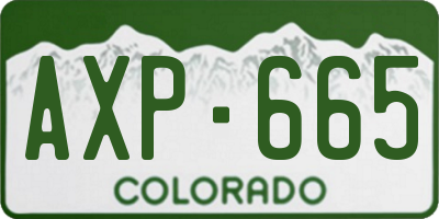CO license plate AXP665