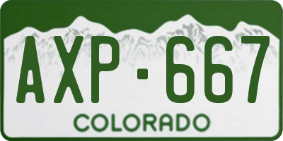 CO license plate AXP667