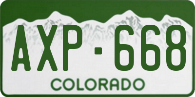 CO license plate AXP668
