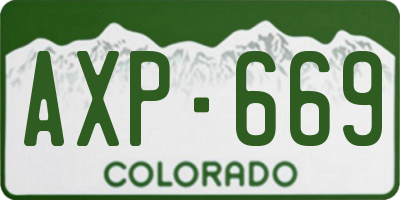 CO license plate AXP669