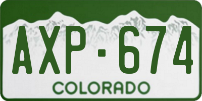 CO license plate AXP674