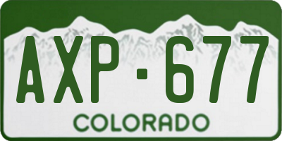 CO license plate AXP677