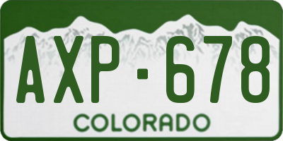 CO license plate AXP678