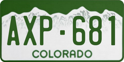 CO license plate AXP681