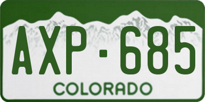 CO license plate AXP685