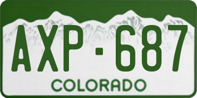 CO license plate AXP687