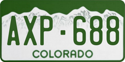 CO license plate AXP688