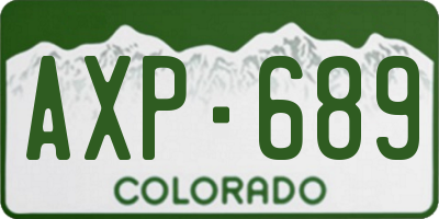 CO license plate AXP689