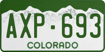 CO license plate AXP693