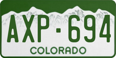 CO license plate AXP694