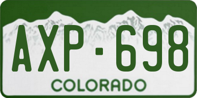 CO license plate AXP698