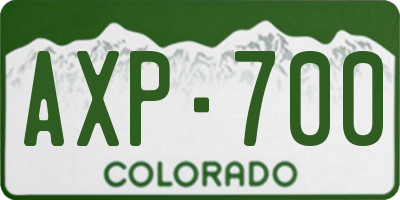 CO license plate AXP700