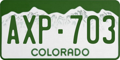 CO license plate AXP703