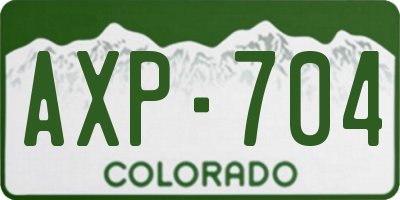 CO license plate AXP704