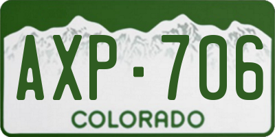 CO license plate AXP706