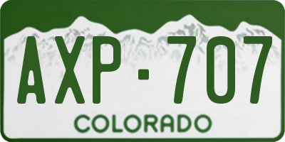 CO license plate AXP707