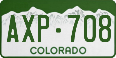 CO license plate AXP708