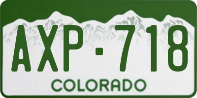 CO license plate AXP718