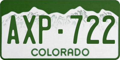 CO license plate AXP722