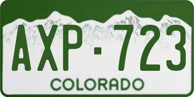 CO license plate AXP723