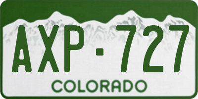 CO license plate AXP727