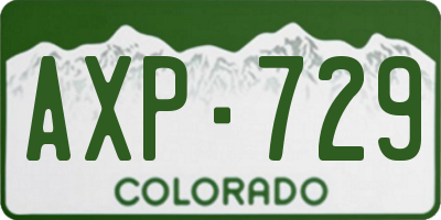CO license plate AXP729