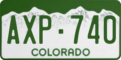 CO license plate AXP740