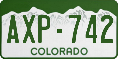 CO license plate AXP742