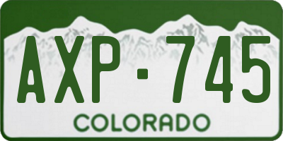 CO license plate AXP745