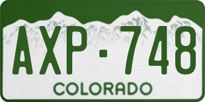 CO license plate AXP748