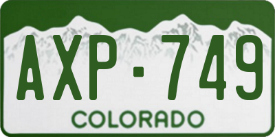CO license plate AXP749