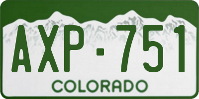 CO license plate AXP751