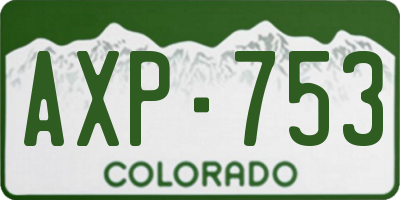 CO license plate AXP753